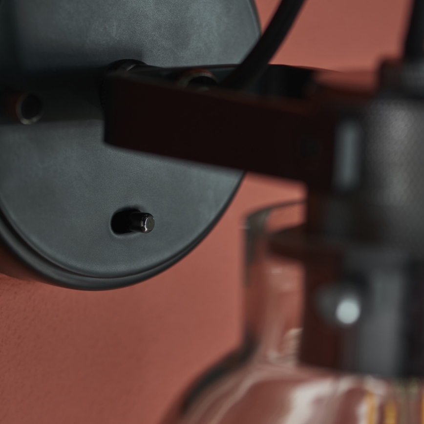 Endon 107011 - Aplica de perete cu spot URBAN 1xE27/10W/230V negru/fumuriu