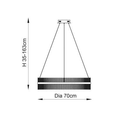 Endon 107108 - Lampă suspendată pe cablu, LED/56W/230V 3000K, crom lucios