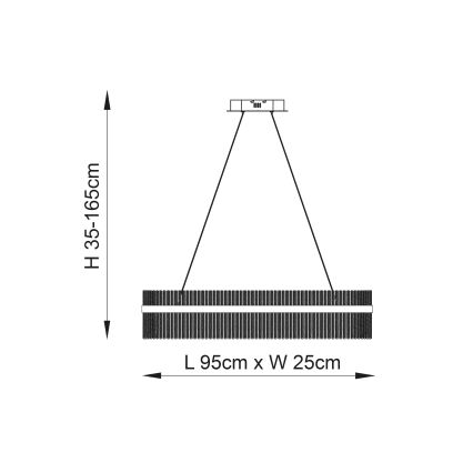 Endon 107109 - Candelabru LED suspendat pe cablu, 47W, 230V, 3000K, crom lucios