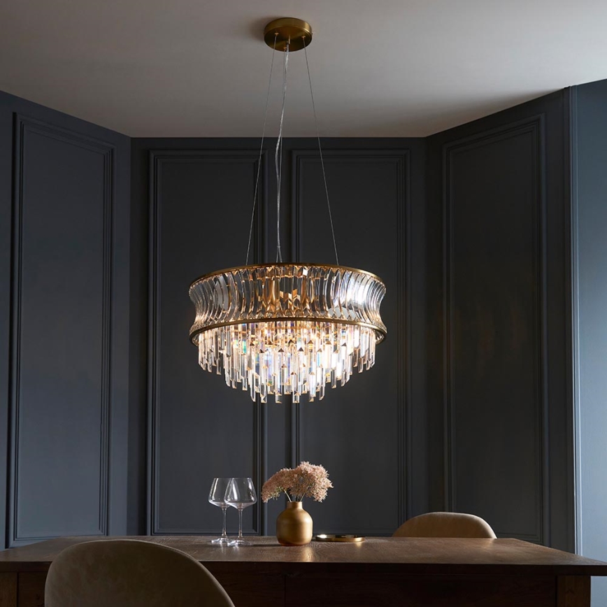 Endon 107785 - Candelabru suspendat pe cablu 9xE14/6W/230V alamă