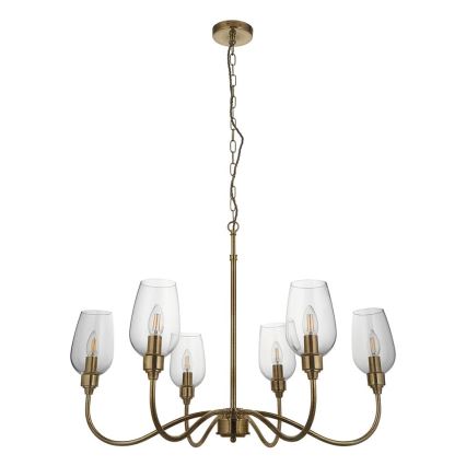 Endon 107791 - Candelabru pe lanț 6xE14/6W/230V alamă