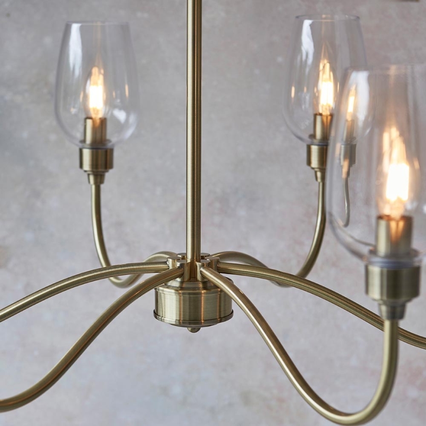 Endon 107791 - Candelabru pe lanț 6xE14/6W/230V alamă