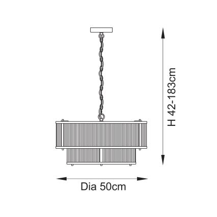 Endon 110944 - Candelabru suspendat cu lanț RIDGETON 5xE14/6W/230V alamă