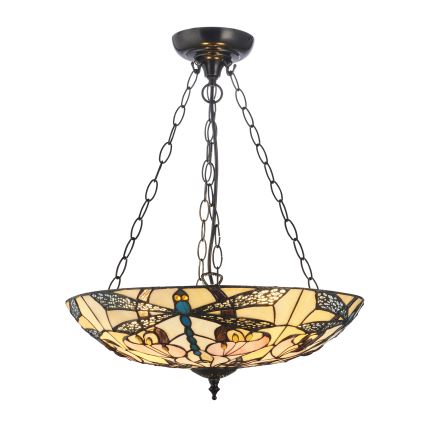 Endon 111869 - Lustra suspendată pe lanț Tiffany ASHTON 3xE27/10W/230V Ø 45 cm