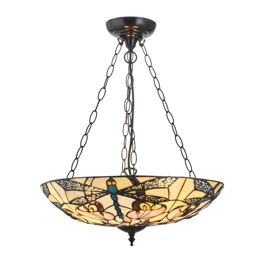 Endon 111869 - Lustra suspendată pe lanț Tiffany ASHTON 3xE27/10W/230V Ø 45 cm