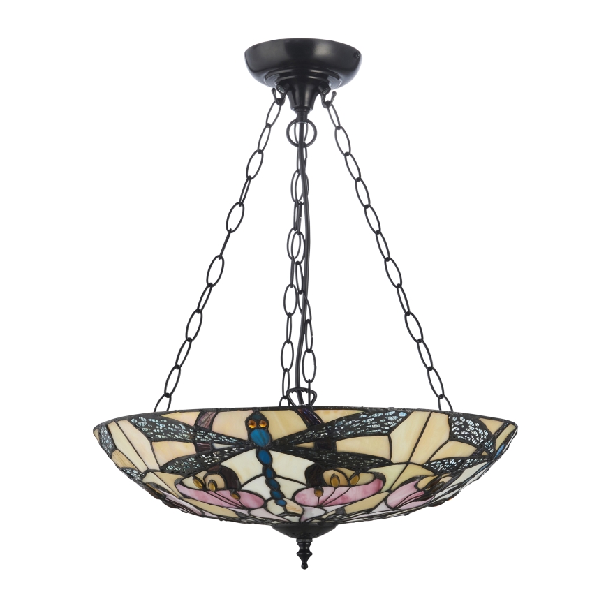Endon 111869 - Lustra suspendată pe lanț Tiffany ASHTON 3xE27/10W/230V Ø 45 cm
