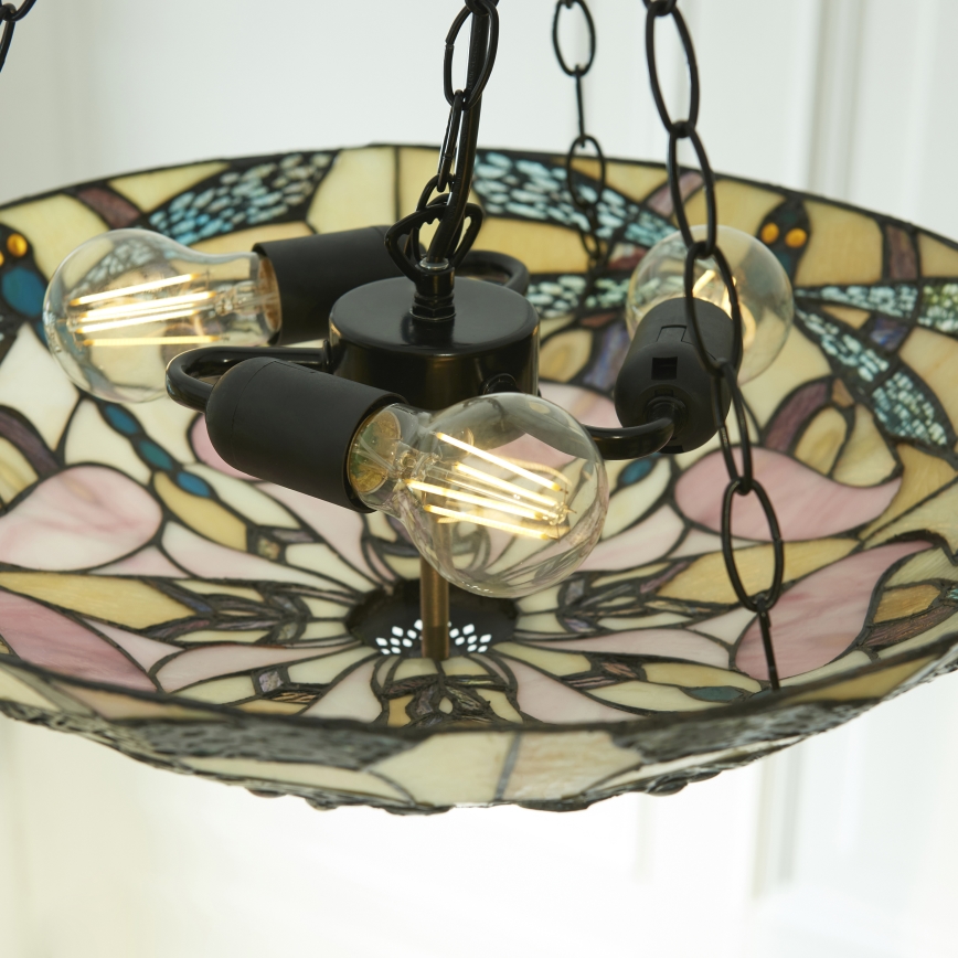 Endon 111869 - Lustra suspendată pe lanț Tiffany ASHTON 3xE27/10W/230V Ø 45 cm