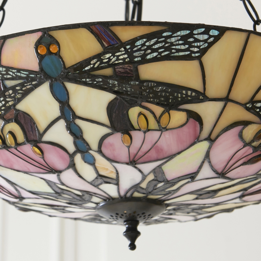 Endon 111869 - Lustra suspendată pe lanț Tiffany ASHTON 3xE27/10W/230V Ø 45 cm