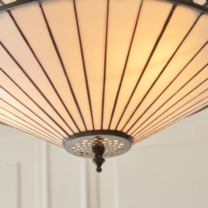 Endon 111870 - Candelabru suspendat pe lanț Tiffany FARGO 3xE27/10W/230V diam. 41,5 cm