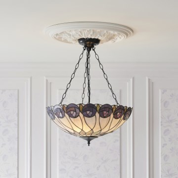 Endon 111872 - Lustru suspendat pe lanț Tiffany HUTCHINSON, 3 x E27 (max. 60 W), 230 V, diam. 50 cm