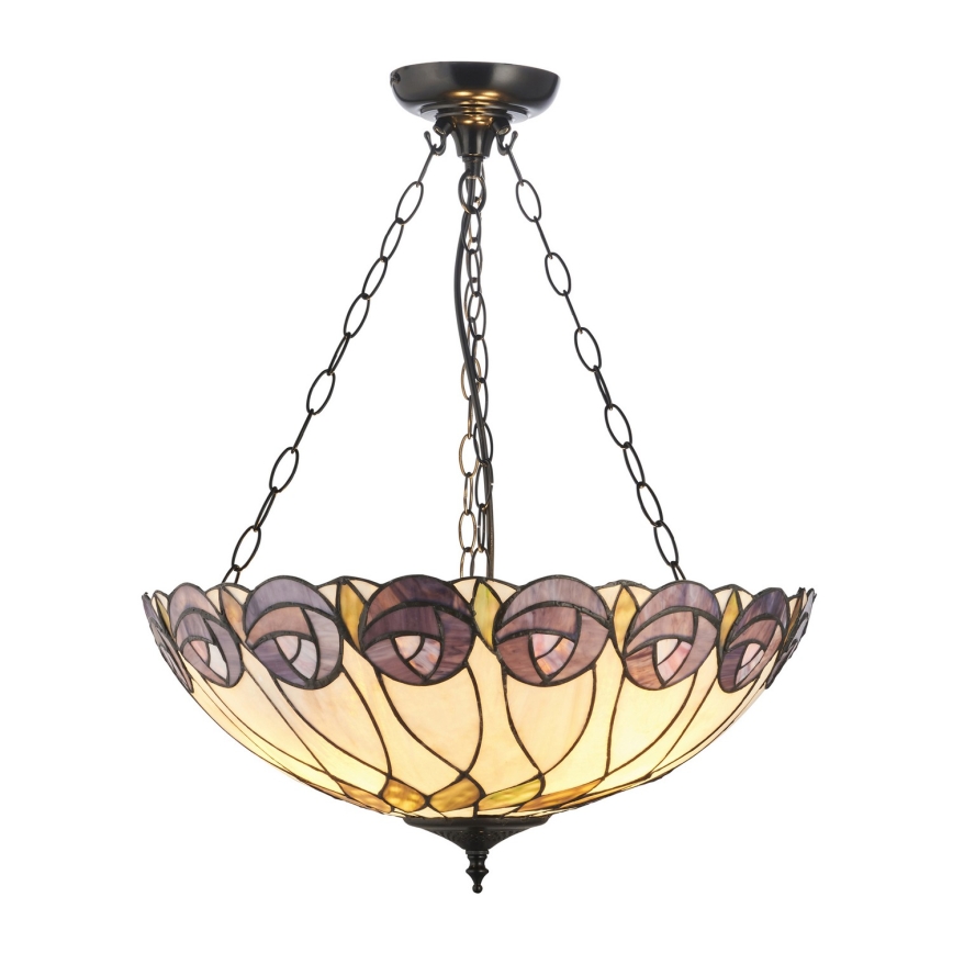 Endon 111872 - Lustru suspendat pe lanț Tiffany HUTCHINSON, 3 x E27 (max. 60 W), 230 V, diam. 50 cm