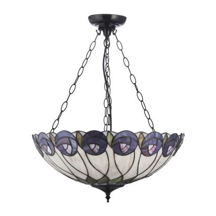 Endon 111872 - Lustru suspendat pe lanț Tiffany HUTCHINSON, 3 x E27 (max. 60 W), 230 V, diam. 50 cm