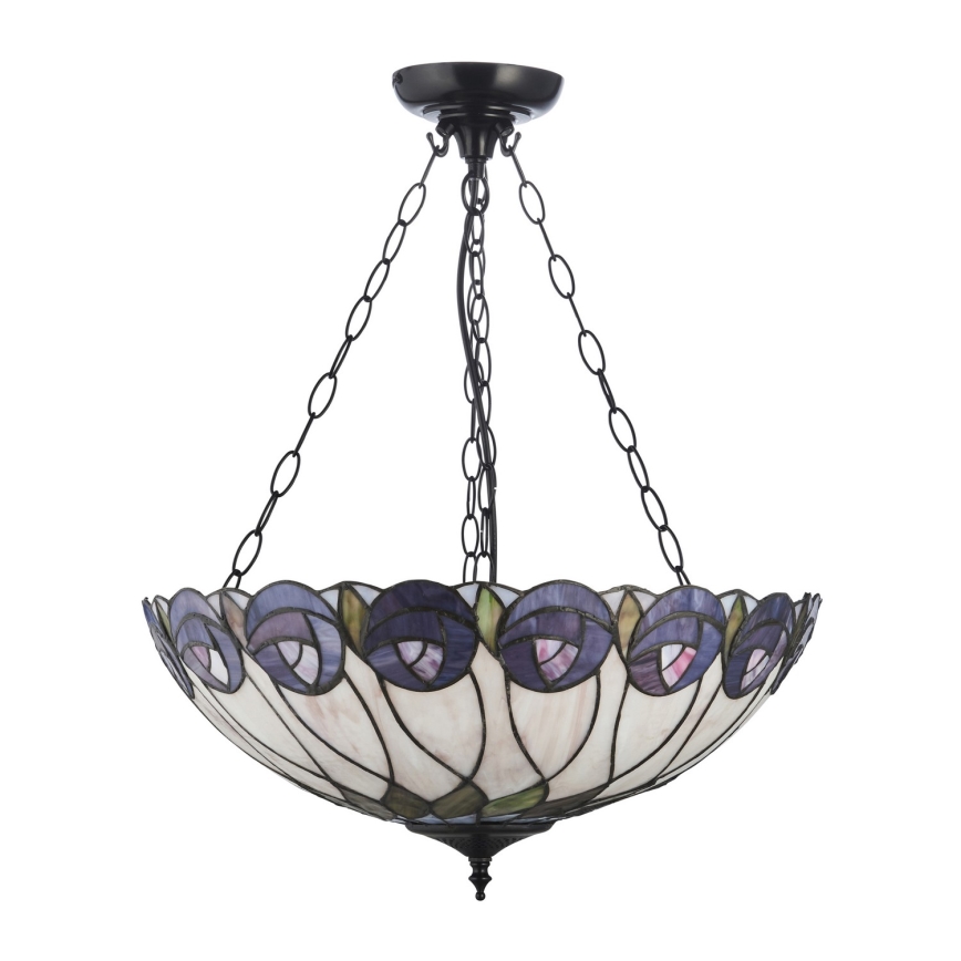 Endon 111872 - Lustru suspendat pe lanț Tiffany HUTCHINSON, 3 x E27 (max. 60 W), 230 V, diam. 50 cm