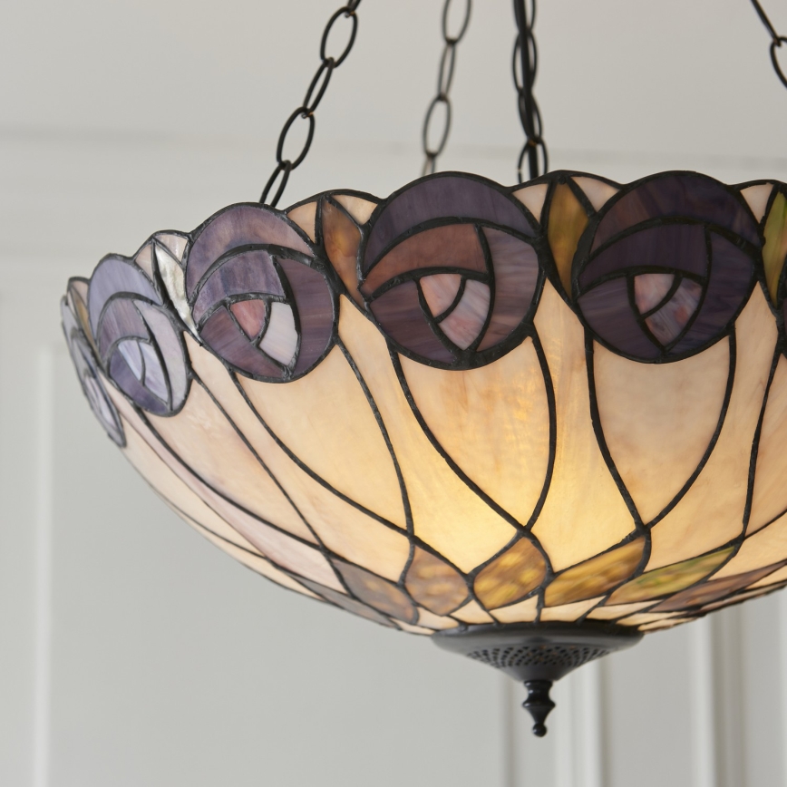 Endon 111872 - Lustru suspendat pe lanț Tiffany HUTCHINSON, 3 x E27 (max. 60 W), 230 V, diam. 50 cm