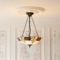 Endon 111879 - Candelabru pe lanț Tiffany INGRAM 3xE27/10W/230V, diam. 45 cm