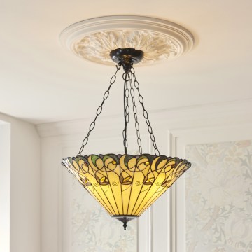 Endon 111881 - Candelabru suspendat pe lanț Tiffany JAMELIA, 3xE27/10W/230V, diametru 50 cm