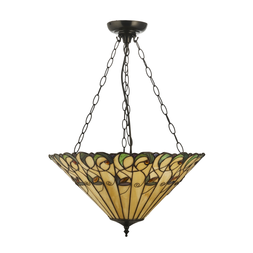 Endon 111881 - Candelabru suspendat pe lanț Tiffany JAMELIA, 3xE27/10W/230V, diametru 50 cm