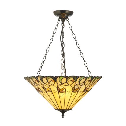 Endon 111881 - Candelabru suspendat pe lanț Tiffany JAMELIA, 3xE27/10W/230V, diametru 50 cm