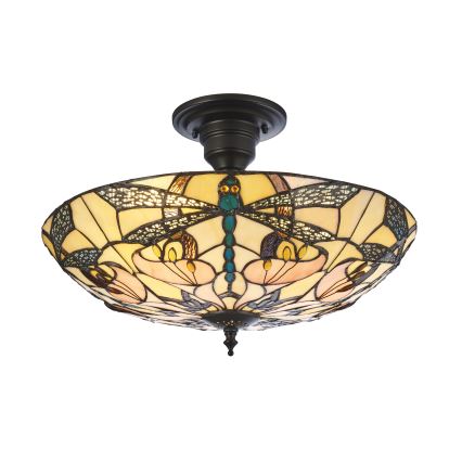 Endon 111892 - Lustră aplicată Tiffany ASHTON 3xE27/10W/230V Ø 45 cm