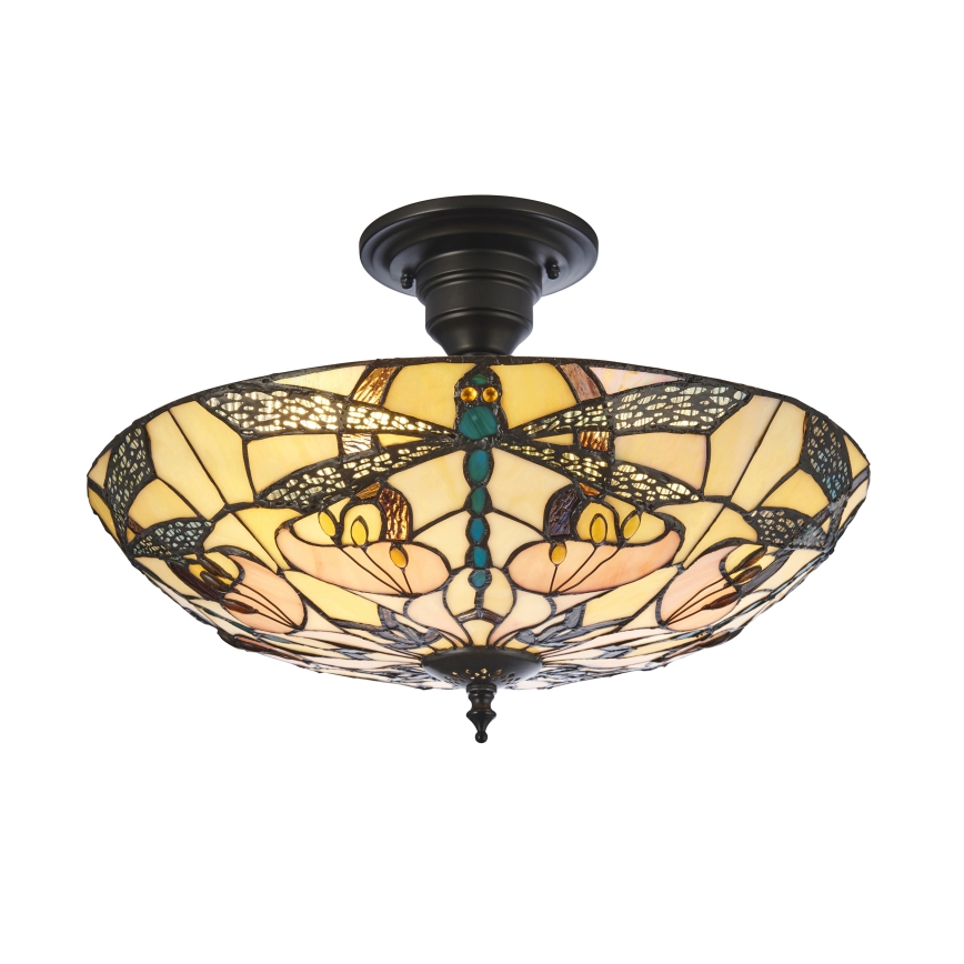 Endon 111892 - Lustră aplicată Tiffany ASHTON 3xE27/10W/230V Ø 45 cm