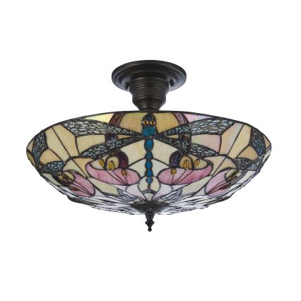 Endon 111892 - Lustră aplicată Tiffany ASHTON 3xE27/10W/230V Ø 45 cm