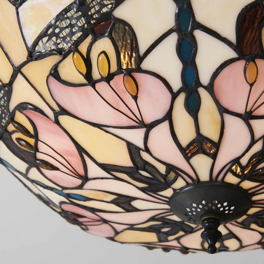 Endon 111892 - Lustră aplicată Tiffany ASHTON 3xE27/10W/230V Ø 45 cm