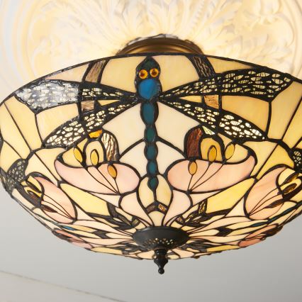 Endon 111892 - Lustră aplicată Tiffany ASHTON 3xE27/10W/230V Ø 45 cm