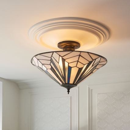 Endon 111895 - Lustră aplicată Tiffany ASTORIA 3xE27/10W/230V Ø 48 cm