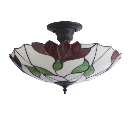 Endon 111896 - Lustră de tavan aplicată Tiffany BOTANICA, 3 x E27, 10 W, 230 V, diametru 45 cm