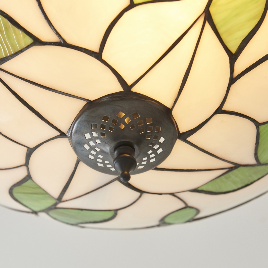 Endon 111896 - Lustră de tavan aplicată Tiffany BOTANICA, 3 x E27, 10 W, 230 V, diametru 45 cm