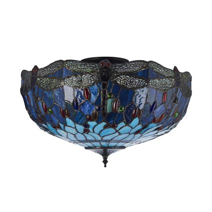 Endon 111899 - Plafonieră Tiffany DRAGONFLY 3xE27/10W/230V, diam. 50 cm