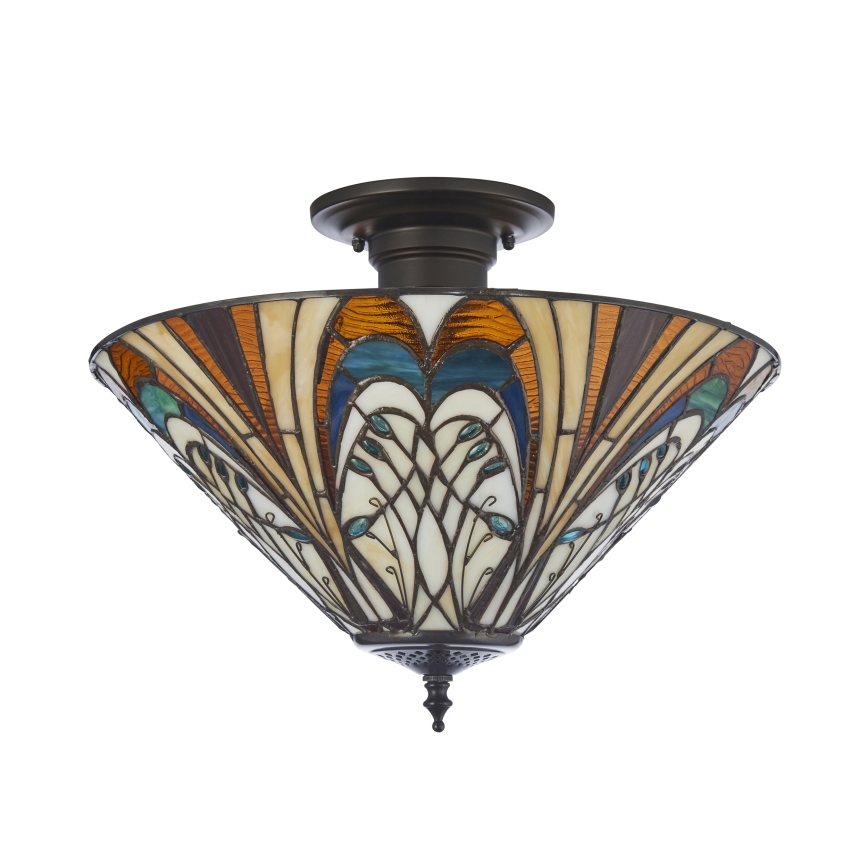 Endon 111905 - Lustru aplicat Tiffany HECTOR 3xE27/10W/230V, diametru 40 cm