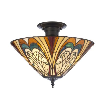Endon 111905 - Lustru aplicat Tiffany HECTOR 3xE27/10W/230V, diametru 40 cm