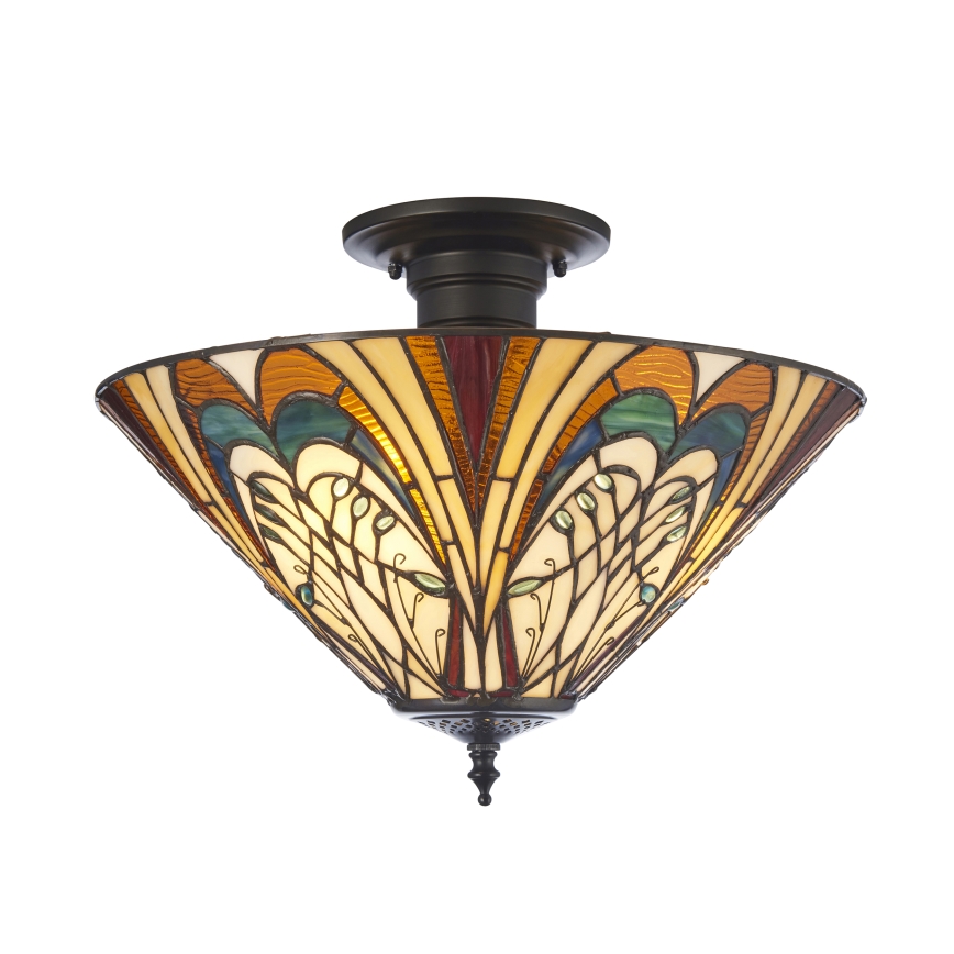 Endon 111905 - Lustru aplicat Tiffany HECTOR 3xE27/10W/230V, diametru 40 cm