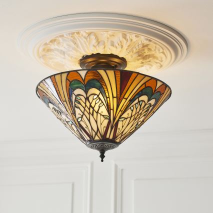 Endon 111905 - Lustru aplicat Tiffany HECTOR 3xE27/10W/230V, diametru 40 cm
