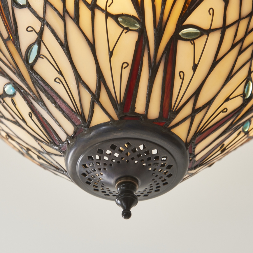 Endon 111905 - Lustru aplicat Tiffany HECTOR 3xE27/10W/230V, diametru 40 cm