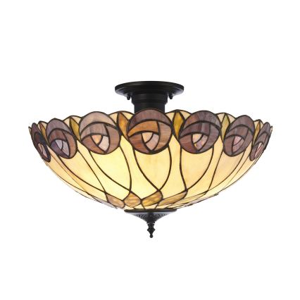 Endon 111906 - Lustră de tavan aplicată Tiffany HUTCHINSON, 3xE27/10W/230V, diam. 50 cm