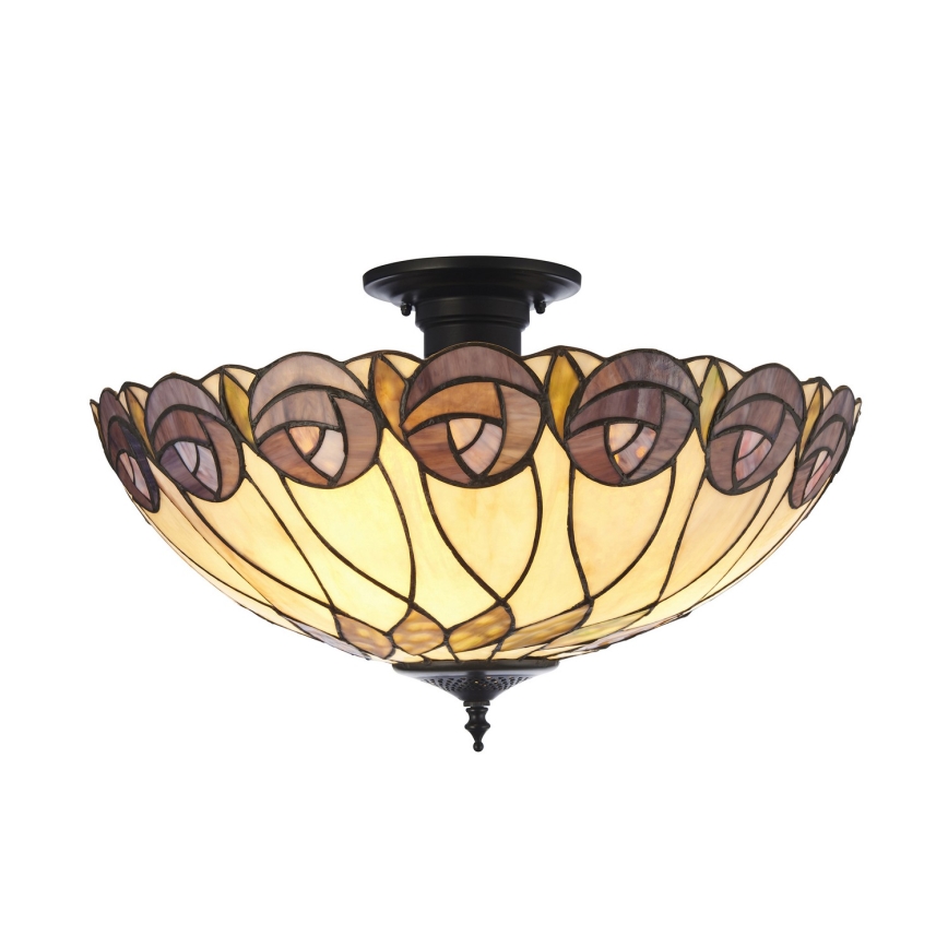 Endon 111906 - Lustră de tavan aplicată Tiffany HUTCHINSON, 3xE27/10W/230V, diam. 50 cm