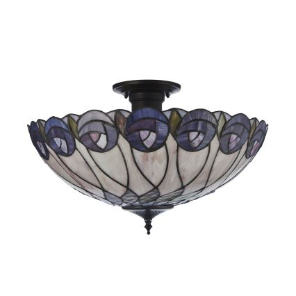 Endon 111906 - Lustră de tavan aplicată Tiffany HUTCHINSON, 3xE27/10W/230V, diam. 50 cm