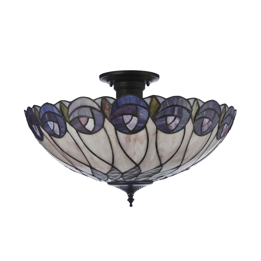 Endon 111906 - Lustră de tavan aplicată Tiffany HUTCHINSON, 3xE27/10W/230V, diam. 50 cm