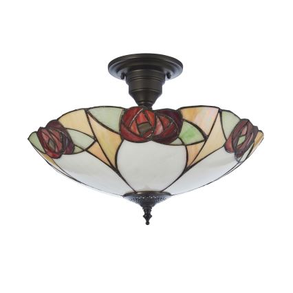Endon 111907 - Lustră aplicată Tiffany INGRAM 3xE27/10W/230V, Ø 45 cm