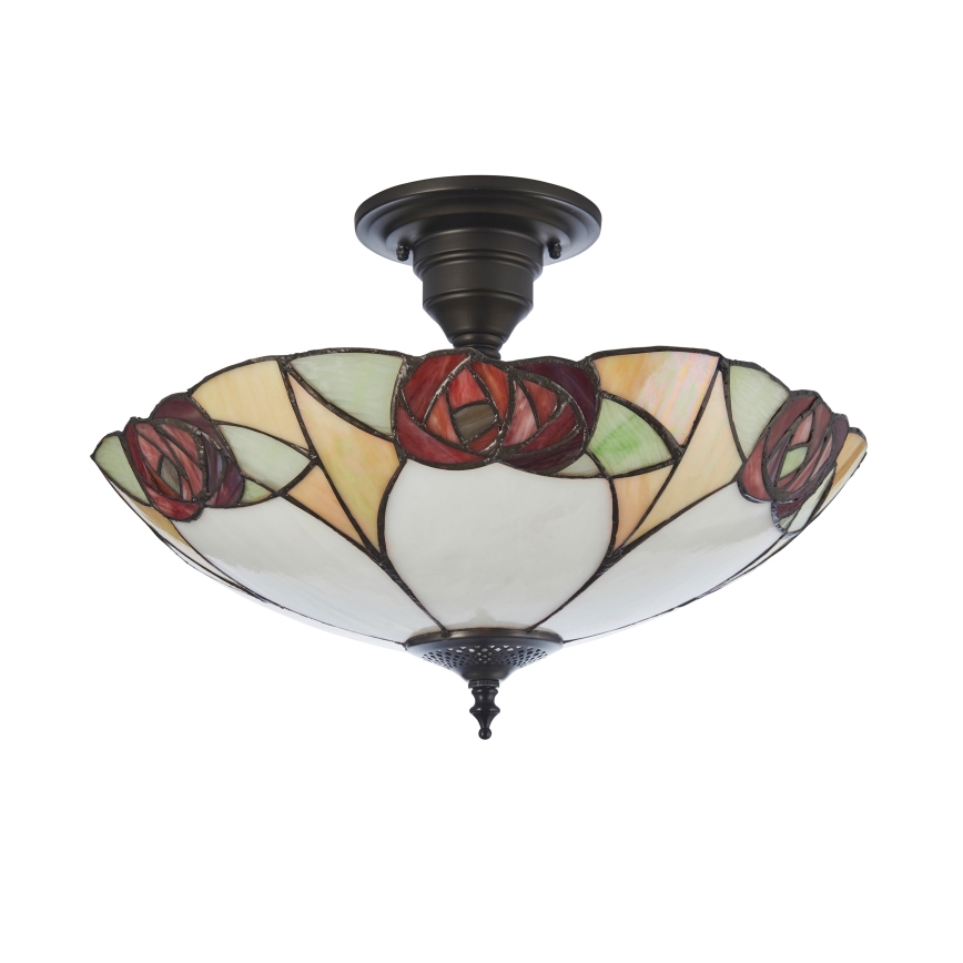 Endon 111907 - Lustră aplicată Tiffany INGRAM 3xE27/10W/230V, Ø 45 cm