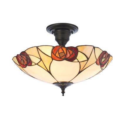 Endon 111907 - Lustră aplicată Tiffany INGRAM 3xE27/10W/230V, Ø 45 cm