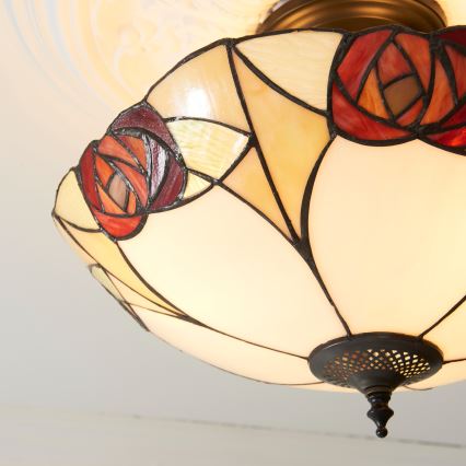 Endon 111907 - Lustră aplicată Tiffany INGRAM 3xE27/10W/230V, Ø 45 cm