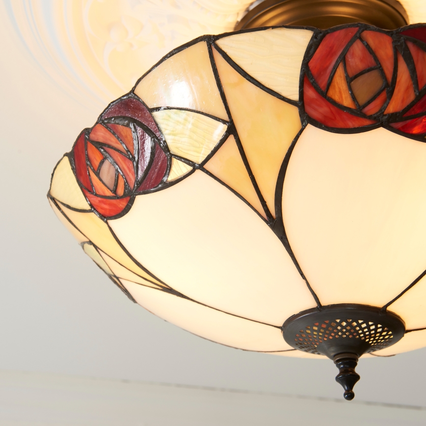 Endon 111907 - Lustră aplicată Tiffany INGRAM 3xE27/10W/230V, Ø 45 cm