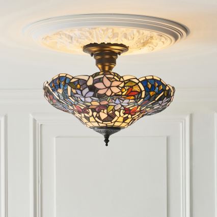 Endon 111915 - Plafonieră Tiffany SULLIVAN 3xE27/10W/230V Ø 40 cm