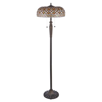 Endon 111921 - Lampă de podea Tiffany MILLE FEUX, 2 x E27 (10 W), 230 V, Ø 45 cm