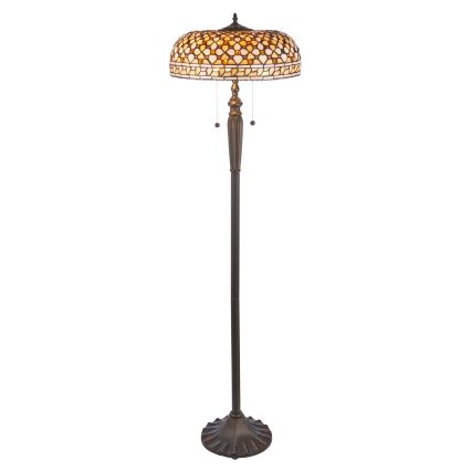 Endon 111921 - Lampă de podea Tiffany MILLE FEUX, 2 x E27 (10 W), 230 V, Ø 45 cm