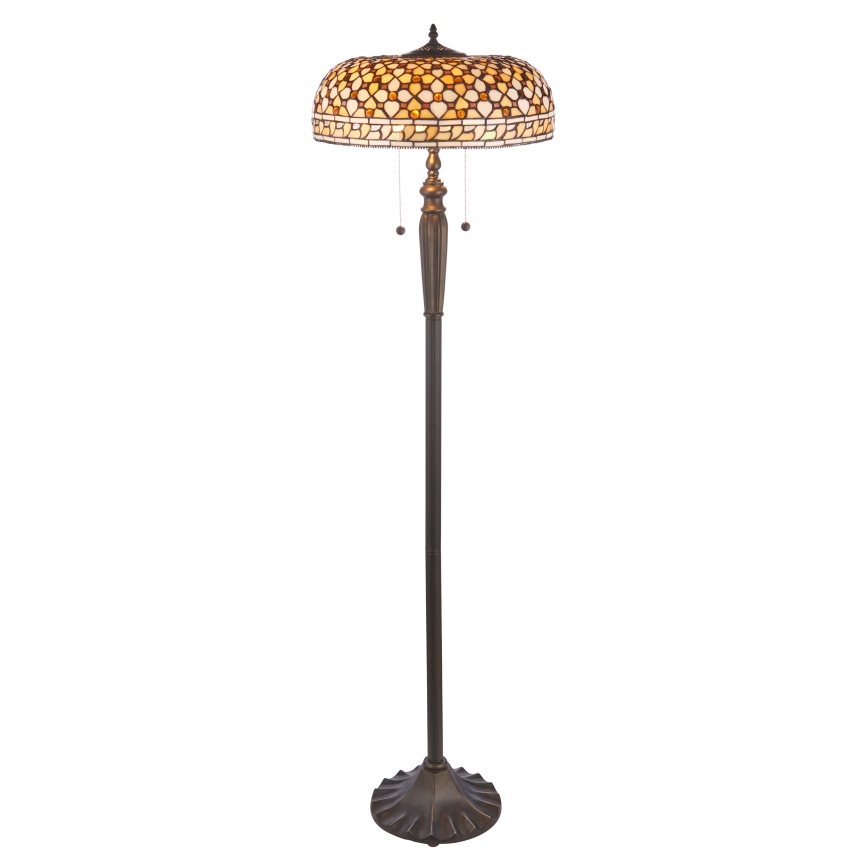 Endon 111921 - Lampă de podea Tiffany MILLE FEUX, 2 x E27 (10 W), 230 V, Ø 45 cm