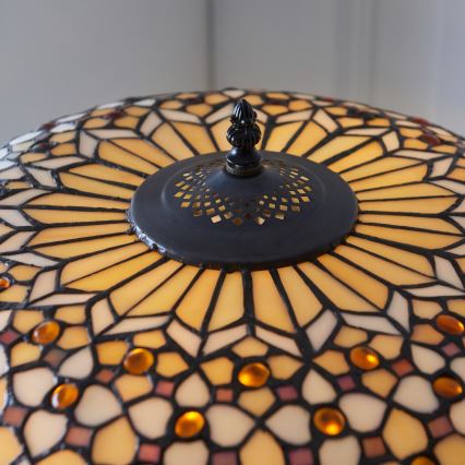 Endon 111921 - Lampă de podea Tiffany MILLE FEUX, 2 x E27 (10 W), 230 V, Ø 45 cm